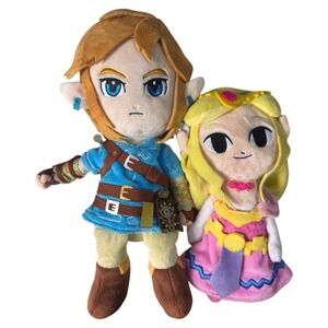 Legend of Zelda Plush Set Link and Zelda Nintendo Authentic Licensed Stuffed Toy